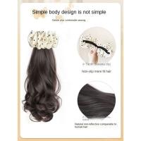 Extensión de cabello de cola de caballo con lazo de lunares blancos estilo Ballet, peluca ondulada y rizada sintética suave resistente al calor - details 10