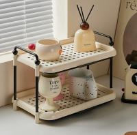 Cup storage rack desktop water cup storage rack dining side cabinet tea cup drain rack cream style kitchen cup rack kitchen storage rack cosmetics storage - details 3