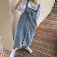 Primavera Verano Denim vestido general mujeres sin mangas Jeans vestidos moda femenina sólido Slip Casual suelta Spaghetti Strap vestidos - details 3