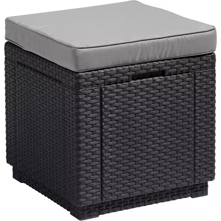 Cube de Grafito Hocker Ottoman de Muebles y Organización - 1