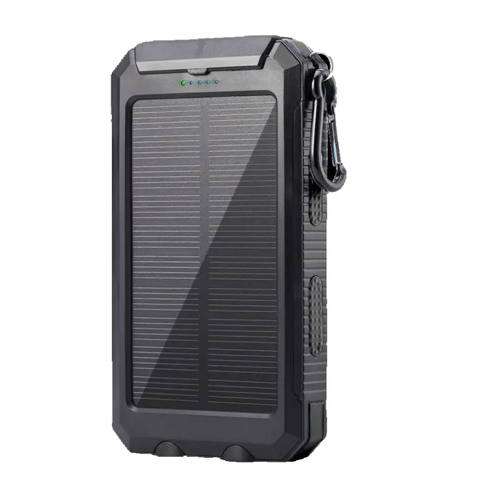 Cargador Solar de Alta Capacidad de 20000mAh Carga Rápida, Doble USB, Luz de Flash LED Incorporada - 1