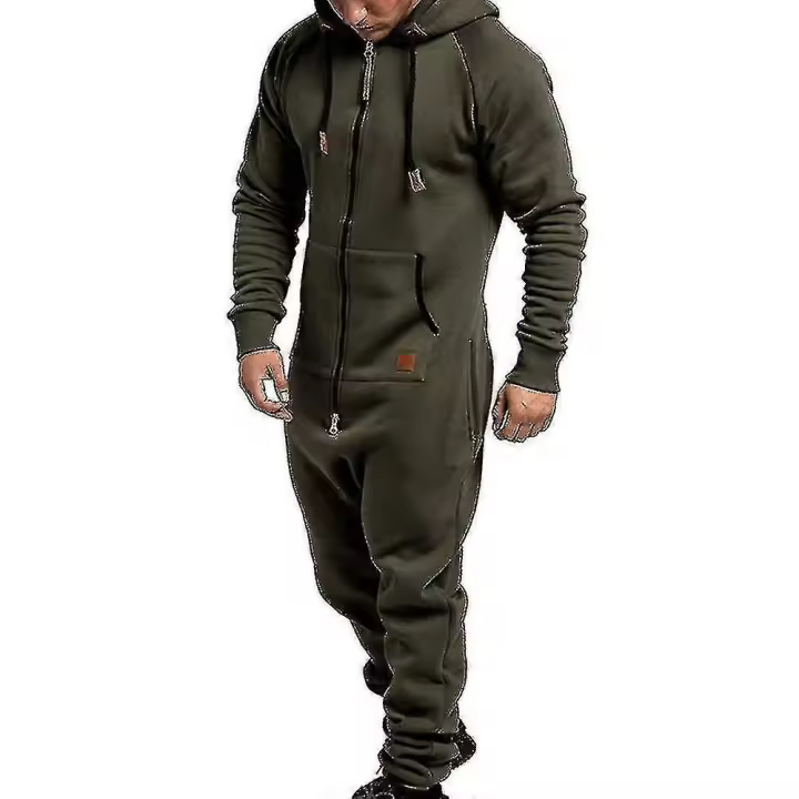 Mono para hombre, todo en uno, sudadera con capucha, mono con cremallera, mono informal con capucha para invierno, mono BSSM - 1