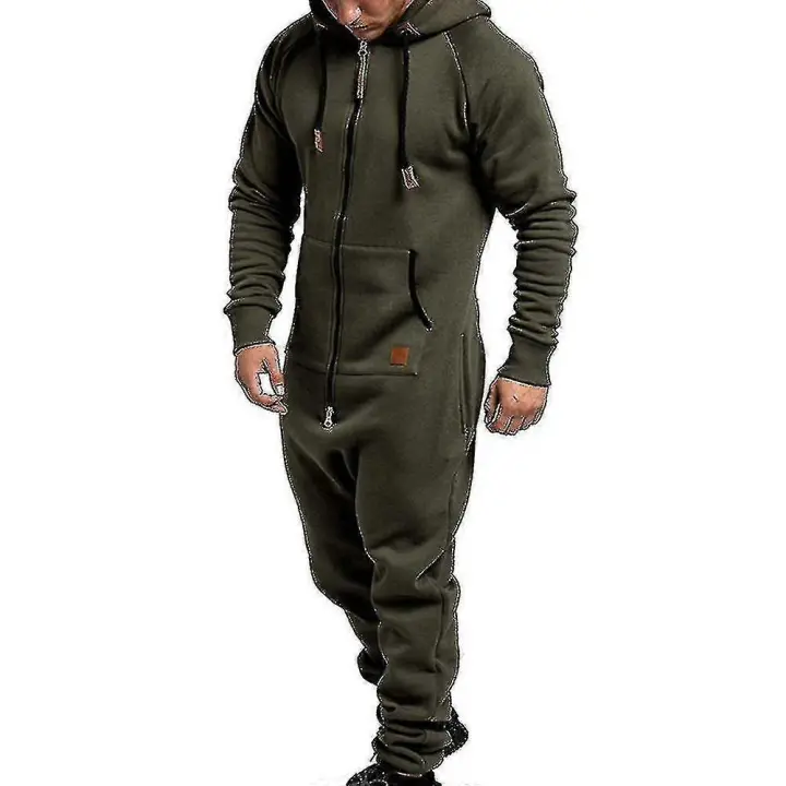 Mono para hombre, todo en uno, sudadera con capucha, mono con cremallera, mono informal con capucha para invierno, mono BSSM - 1