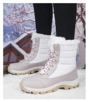 Zapatos de algodón de tubo de invierno, botas largas negras para mujer, botas de nieve cálidas y de forro polar grueso para exteriores, talla grande 42 para mujer - details 12