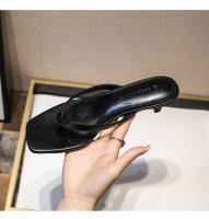 Chanclas de verano 2025 con punta cuadrada, diseño de gatito francés y clip en los dedos, tacón medio alto para mujer, tacón fino, sandalias frescas para uso exterior. - details 12