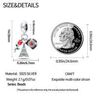 Dijes de plata de ley 100% para mujer, joyería fina DIY, regalo con cuentas de circón y Material metálico de piedra Natural - details 11