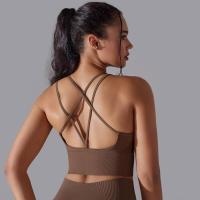 Sujetador de yoga sin costuras para mujer, sujetador deportivo cruzado de alto impacto, a prueba de golpes, top corto, transpirable, antisudor - details 10