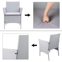 Juego de Muebles de jardín de ratán, 4 Piezas, Muebles de Mimbre para Patio, 2 sillones, 1 sofá de Dos Lugares y 1 Mesa - details 1