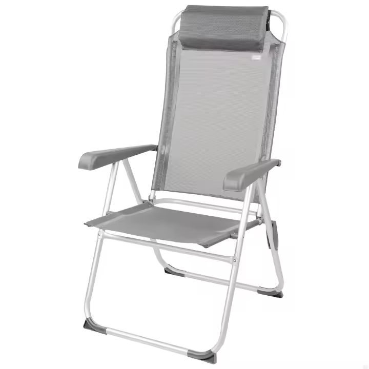 Silla Plegable y Reclinable 5 Posiciones, Antivuelco, con Cojín, Resalto Alto y Brazo Reposador - 1