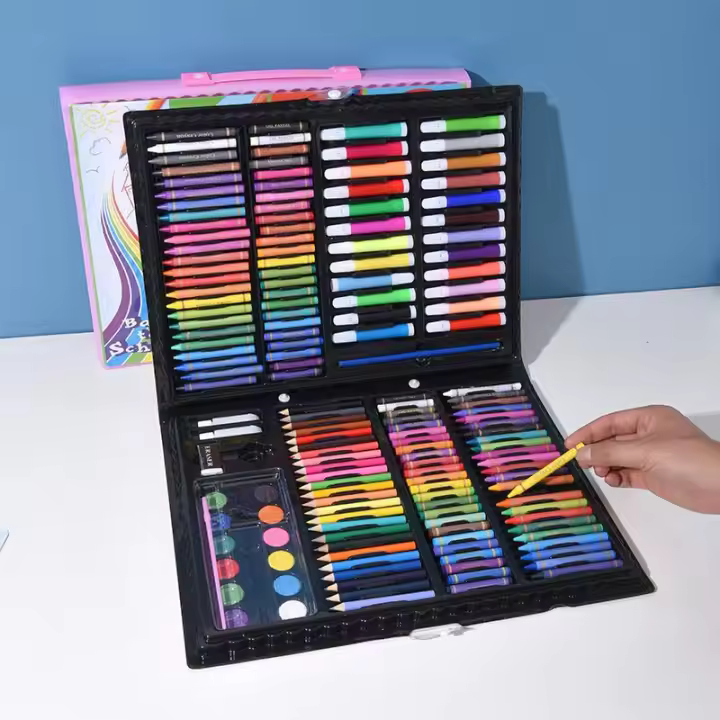 Kit de Dibujo Infantil para el Día del Niño, Set de 168 Piezas, Acuarelas y Marcadores - 1