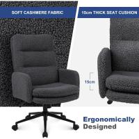 Silla Oficina de Respaldo Alto, Cómoda Silla Tocador con Altura Ajustable, Sillas Ordenador para Hogar y Dormitorio, Crema - details 11