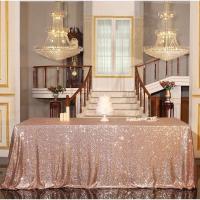 Mantel de Fiesta de Brillo de Lentejuelas Tela de Rosa Dorada con Sier de Poliéster para Boda, Cumpleaños, Banquete en Casa - details 25