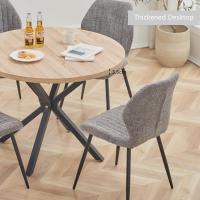 Mesa de Comedor Redonda con Tapa Moderna con Efecto Mármol, Mesa de Comedor de Cocina con Cuatro Patas de Metal, para Comedor, Sala de Estar,Blanco+GDL - details 15