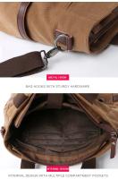 Bolso de mensajero de lona para hombre, bandolera Unisex, bolso de hombro para viaje, trabajo, universidad, Vintage, maletín - details 11