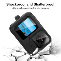 Para GoPro HERO13 Funda protectora de silicona PULUZ negra con correa para la muñeca y cubierta de lente (negro) - details 2