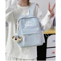 Mochila coreana simple de color sólido con alfabeto para estudiantes, mochila ligera de gran capacidad para viajes, mochila informal versátil - details 35