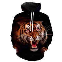 Sudadera con capucha informal para hombres y niños, con impresión digital 3D de tigre arcoíris, nueva - details 12