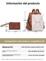 Mochila para mujer, mochila retro ligera para niñas, bolso de hombro de doble propósito, de viaje, de ocio, de gran capacidad. - details 0