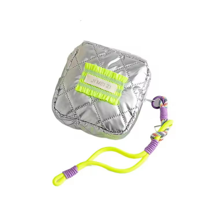 Bolsa de cosméticos cuadrada de PU, bolsa de almacenamiento de pañuelos sanitarios impermeable de alta apariencia, cremallera con cuerda colgante, bolsa de maquillaje de viaje - 1