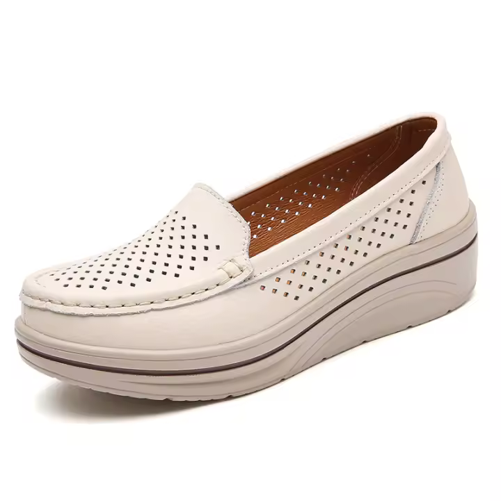 Mocasines transpirables para mujer, mocasines con plataforma, mocasines informales y cómodos con plataforma de cuña - 1