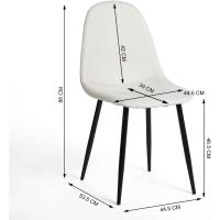 Juego de 4 sillas de comedor con asiento y respaldo suaves, con patas de metal macizo, para salón, dormitorio, cocina o comedor, ante marrón - details 46