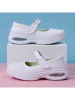 Zapatos de enfermera de cuero genuino con amortiguación de aire, suela suave, antideslizantes, transpirables, para trabajo hospitalario, con suela gruesa, para mujer, 2025 - details 3