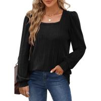 Camisetas de manga larga a la moda para mujer, jerséis informales, tops para mujer - details 1
