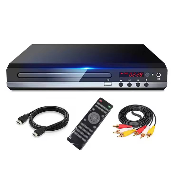 Reproductor de DVD 1080P HD para el hogar, caja para TV, todas las regiones, CD, salida AV, reproductor EVD, enchufe estadounidense - 1