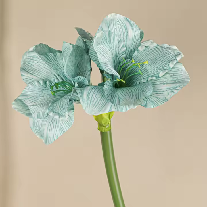 Nuevo 4 cabezas de flores artificiales Clivia rama realista 92CM simulación de flores falsas DIY flores de seda fotografía Prop - 1