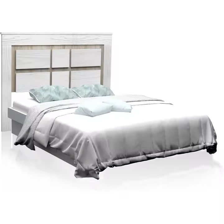 Cabezal para Cama de Matrimonio, Color Andersen Pino y Gris, Medidas: 160 cm (Ancho) x 119,3 cm (Alto) x 3,8 cm (Fondo) - 1