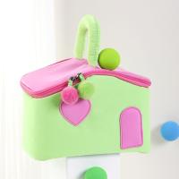 Bolsas de almacenamiento de cosméticos con forma de casa, bolsas de maquillaje de dibujos animados de estilo coreano de gran capacidad, impermeables con asa - details 7