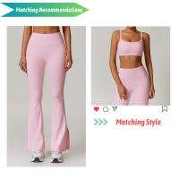 Botas de cintura alta con logotipo personalizado, pantalones acampanados para mujer, elásticos, transpirables, para gimnasio, fitness, baile, leggings de entrenamiento - details 0