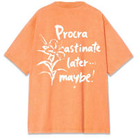 Procra Astinate Later Maybe Print-camisetas lavadas para mujer, camisetas informales de verano, Top deportivo de manga corta suave y cómodo a la moda - details 14