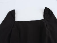 Mini camiseta de manga larga con cuello cuadrado y borlas, nuevo estilo europeo americano, primavera 2025 para mujer - details 1