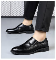 Cuero de un pedal cubierta de pie transpirable vestido de negocios de tacón plano zapatos de cuero pequeños casuales británicos - details 16