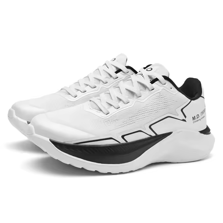 Zapatillas de correr transpirables con suela de goma para hombre, zapatos de moda, color blanco - 1