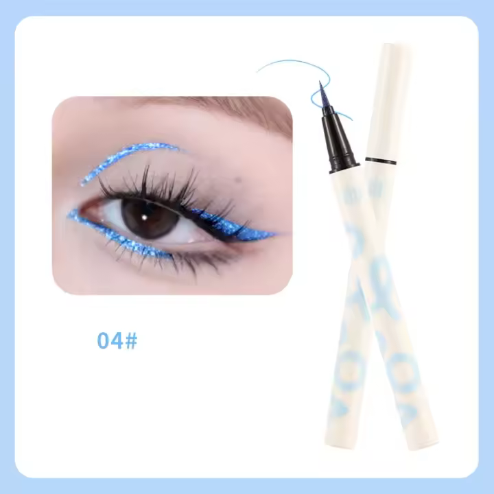 Bolígrafo de Ojos Aurora Líquida Azul Brillante Pigmento de Fosforescencia Impermeable Brillante - 1
