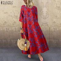 Dre plisado para mujer, Dre largo estampado, túnica de manga 3/4, otoño y verano, - details 16