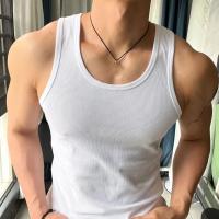 Chaleco deportivo de talla grande para hombre, camiseta sin mangas ajustada elástica de color sólido con absorción de sudor, ropa de calle para gimnasio y fitness - details 4