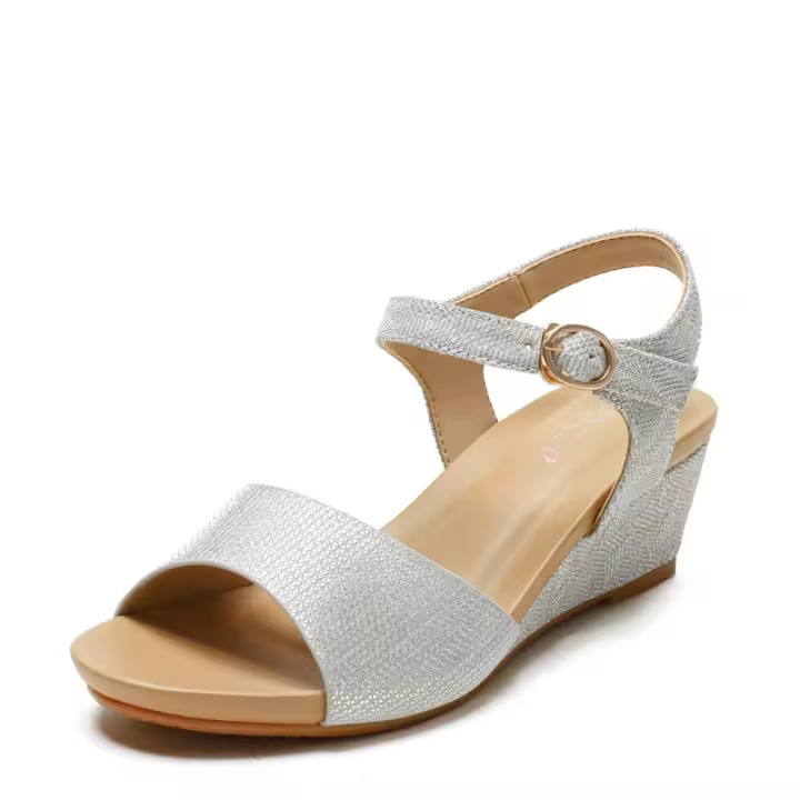 Sandalia sandalias de cuña nueva mamá de suela blanda de verano con una sola hebilla y romano antideslizante para zapatos casuales de mujer - 1