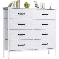 Cómoda con 6 cajones de tela, cómoda de dormitorio blanca, mueble de almacenamiento, muebles de dormitorio, cómoda para cocina, oficina, pasillo, mueble de TV con cajones - details 5