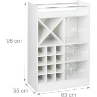 relaxdays Botellero Grande para 22 Botellas Vino, Mueble Bar, De Pie, Tablero Aglomerado, 1 Ud, 96x63x35 cm, Negro, Fibras - details 11