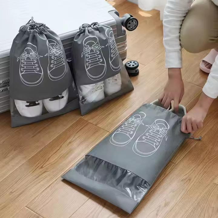 Bolsa de Almacenamiento de Zapatos de Viaje No Tejida Cubierta de Zapatos para el Hogar a Prueba de Polvo con Cordón - 1