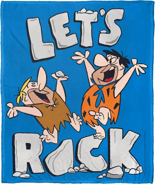 Manta de Lana de Flanela Flintstones Let's Rock Ropa de Cama y Baño - 1
