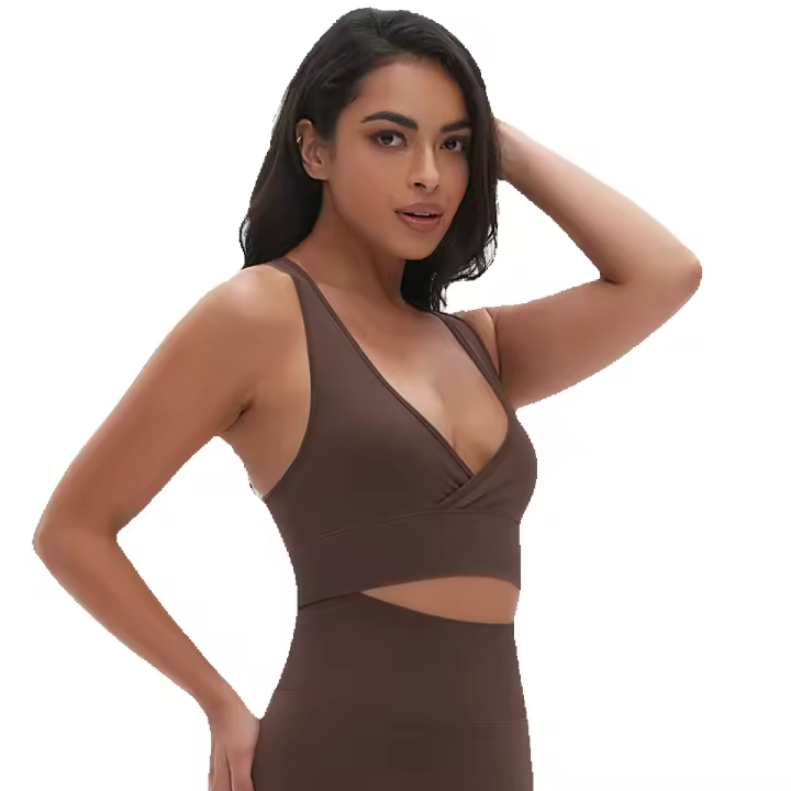 Sujetador sin costuras con exterior de nailon, ideal para yoga y estiramientos. Hecho en China. - 1