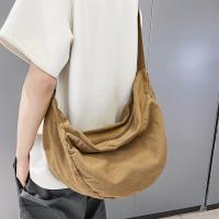 Bolso Bandolera De Lona Sólida Para Mujer Gran Capacidad Bolso De Compras Y Estudiante Bolso De Hombro Unisex Para Escuela - details 21