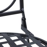 Juego de 2 Sillas Plegables de Jardín Bistro Silla Asiento Mosaico para Terraza Balcón Metal Carga 120 kg 50x40x94,5 cm Negro - details 8