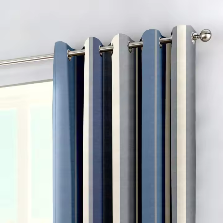 W 90.2" x L 90.2" (1 Paneles) Seersucker Dos Paneles de Cortina, Algodón Poliéster, Azul, - 1