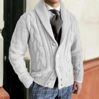 Suéter de Lana Gruesa con Tapa Abierta Chaqueta Cálida Casual para Hombres Moda en Cardigans - details 7