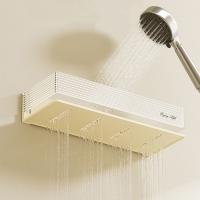 Estante de almacenamiento para colgar en la pared de plástico, estante de almacenamiento Rectangular montado en la pared para baño, estante de almacenamiento de champú impermeable con punzón libre - details 10